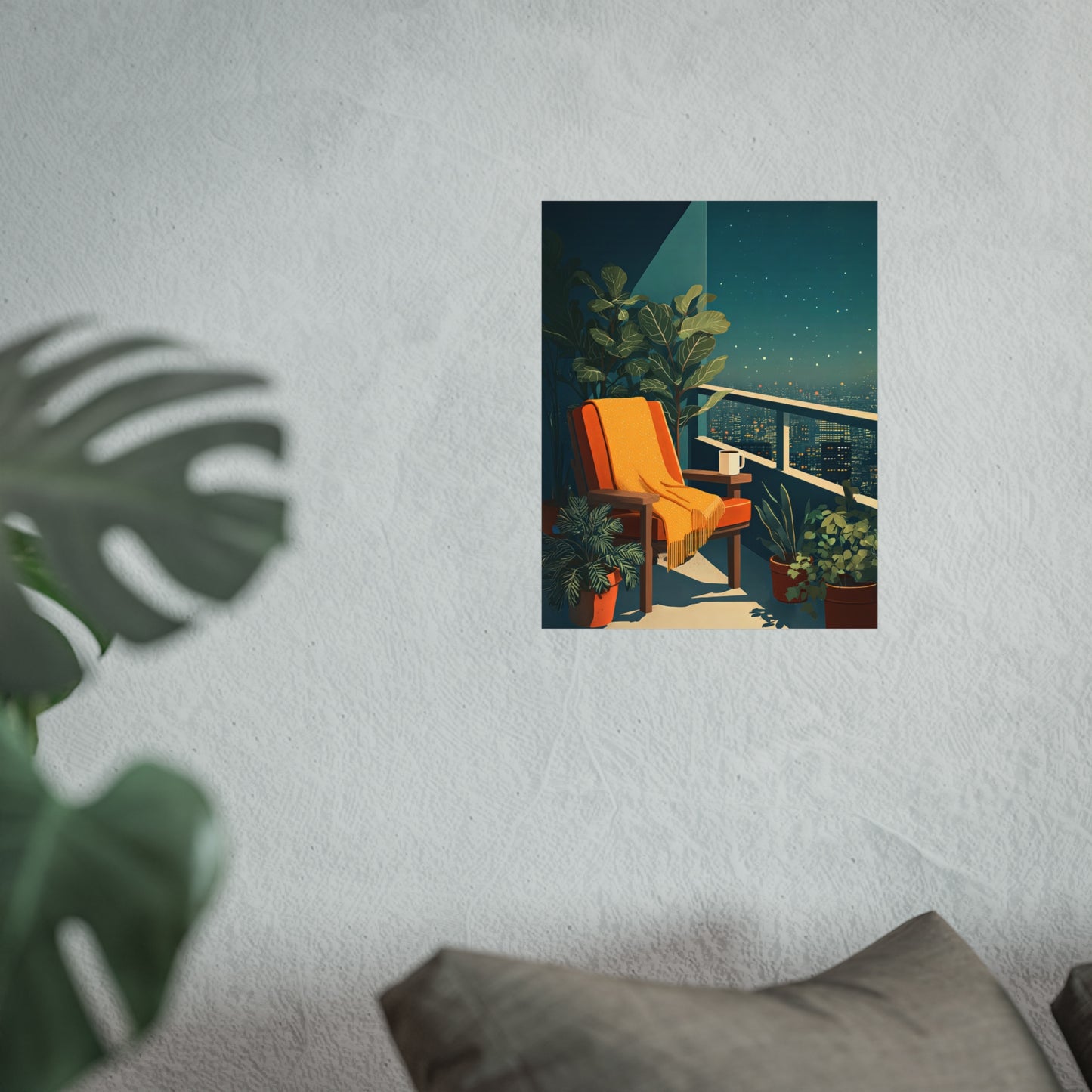 Cinematic Cityscape Quiet Luxury Night Kitchen Poster