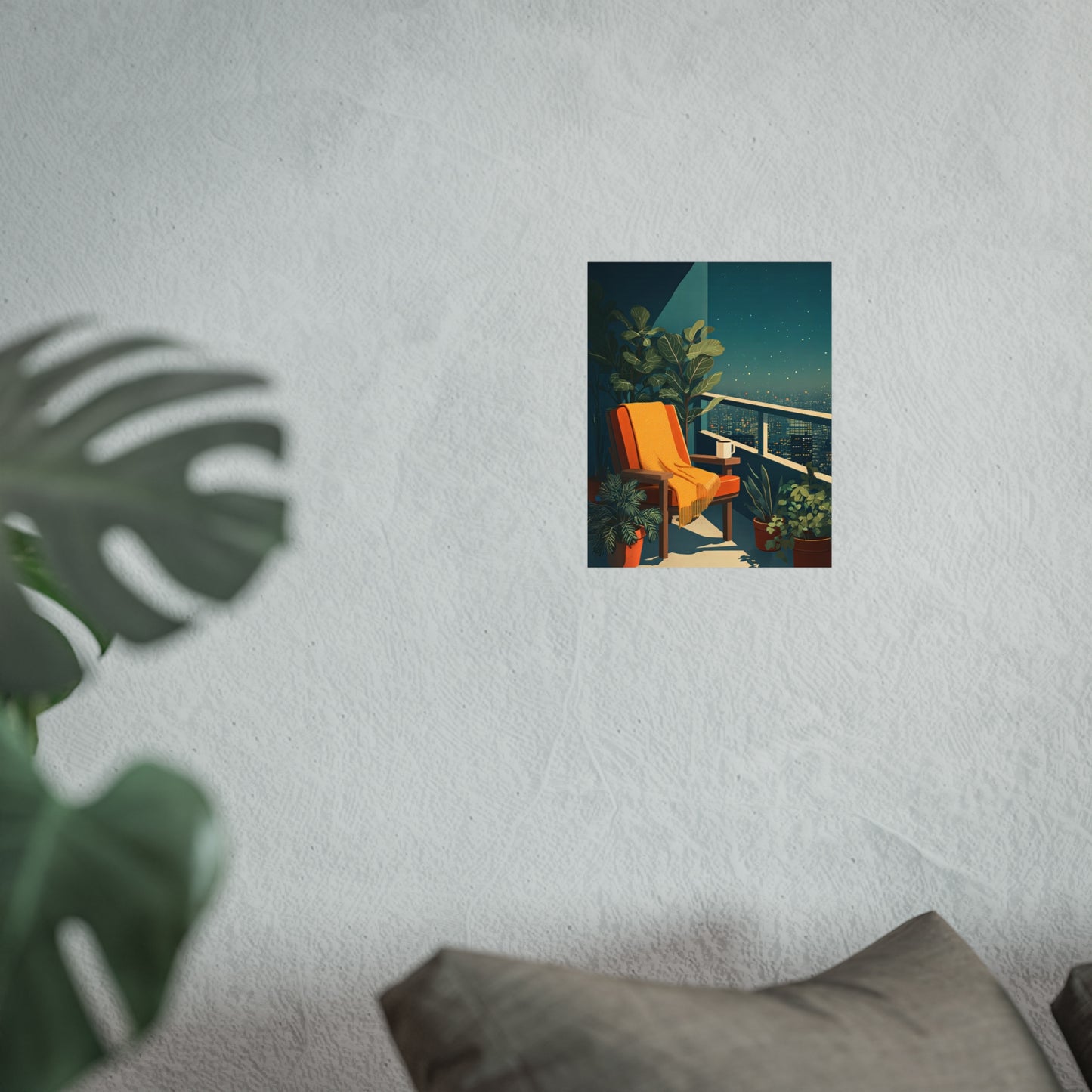 Cinematic Cityscape Quiet Luxury Night Kitchen Poster