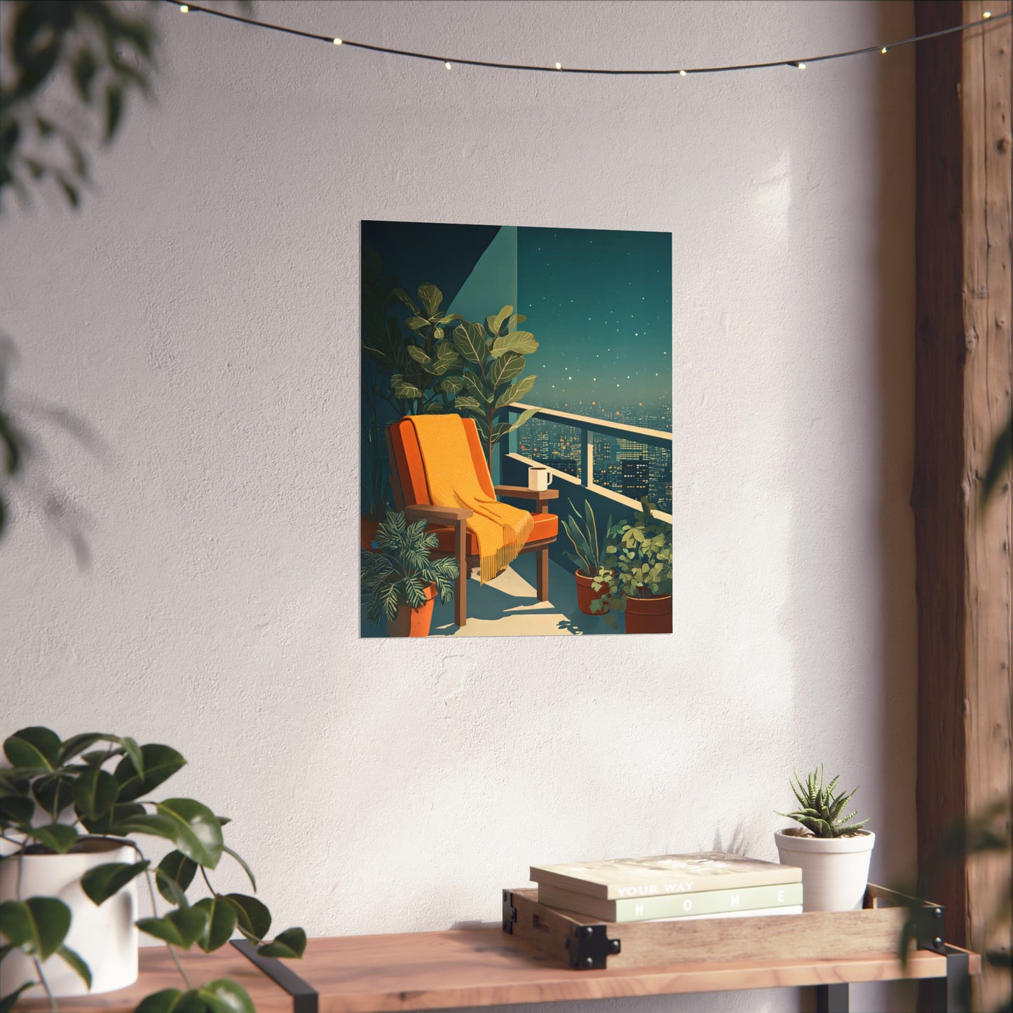 Cinematic Cityscape Quiet Luxury Night Kitchen Poster