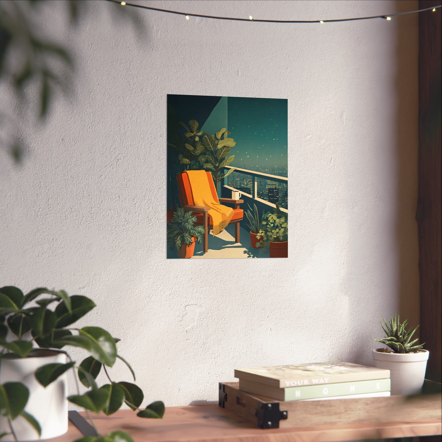 Cinematic Cityscape Quiet Luxury Night Kitchen Poster