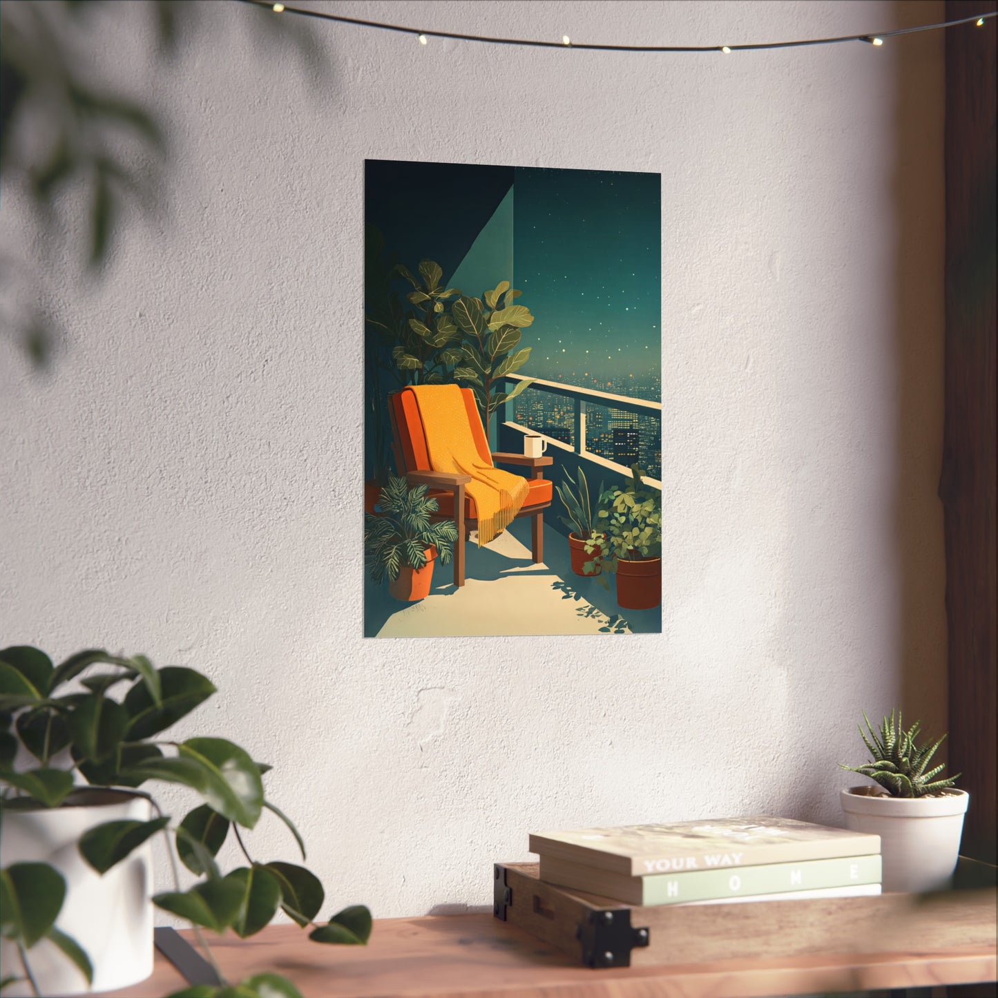 Cinematic Cityscape Quiet Luxury Night Kitchen Poster