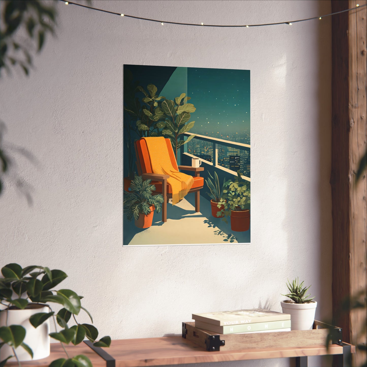 Cinematic Cityscape Quiet Luxury Night Kitchen Poster