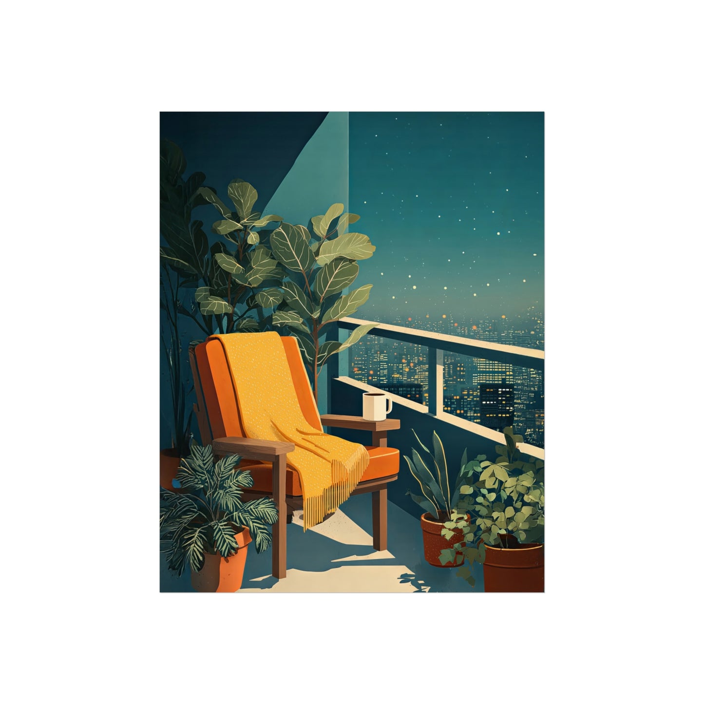 Cinematic Cityscape Quiet Luxury Night Kitchen Poster