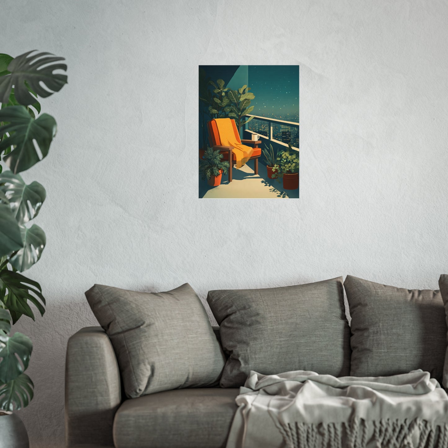 Cinematic Cityscape Quiet Luxury Night Kitchen Poster