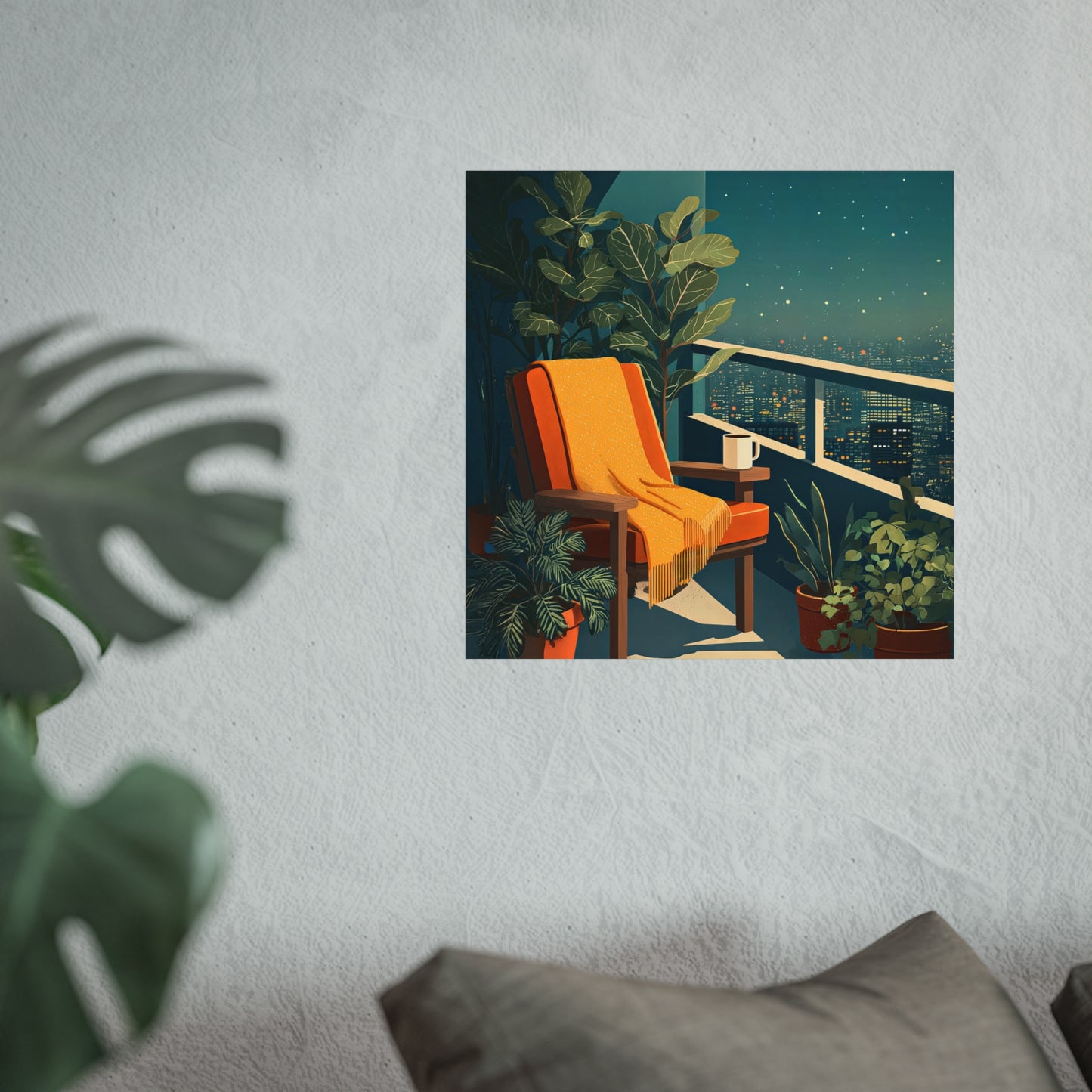 Cinematic Cityscape Quiet Luxury Night Kitchen Poster